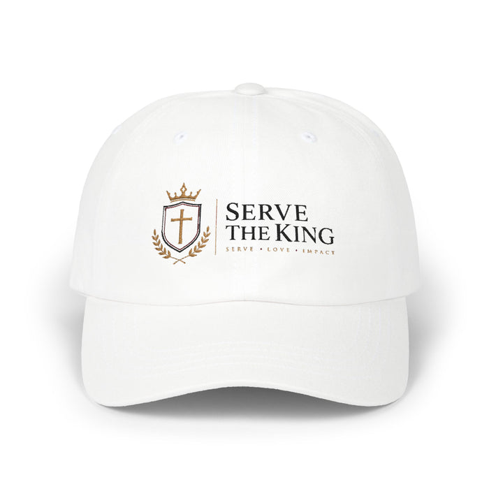 Serve The King Embroidered Cap — Christian Shield Crest Hat