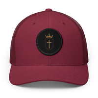 Serve The King Embroidered Shield & Crown Snapback Trucker Hat