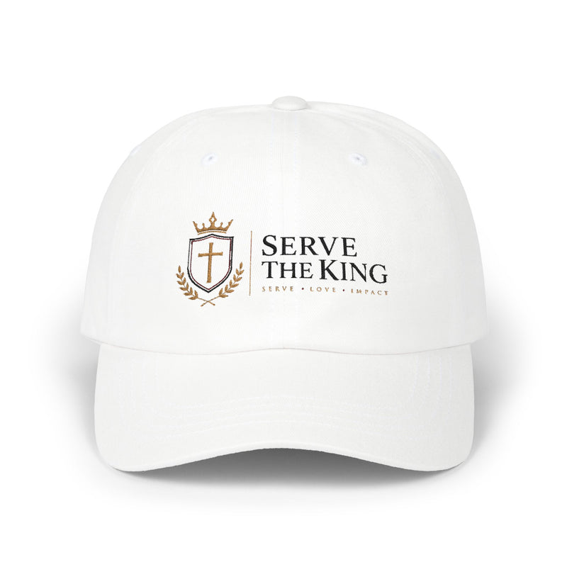 Serve The King Embroidered Cap — Christian Shield Crest Hat