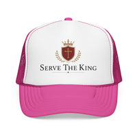 Serve The King Trucker Hat — Crest Foam Mesh Cap