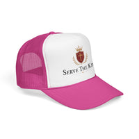 Serve The King Trucker Hat — Crest Foam Mesh Cap