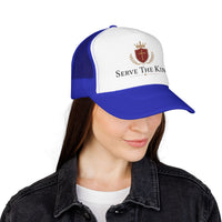 Serve The King Trucker Hat — Crest Foam Mesh Cap