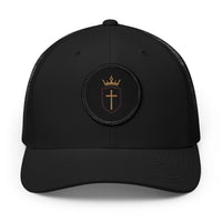 Serve The King Embroidered Shield & Crown Snapback Trucker Hat