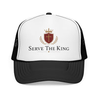 Serve The King Trucker Hat — Crest Foam Mesh Cap