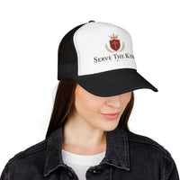 Serve The King Trucker Hat — Crest Foam Mesh Cap