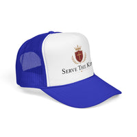 Serve The King Trucker Hat — Crest Foam Mesh Cap